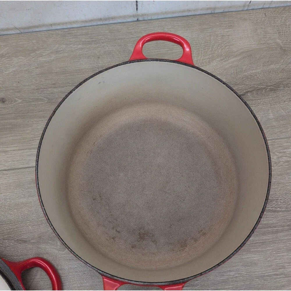 Le Creuset Doufeu Enamel Cast Iron Dutch Oven W/ Lid Red #24 4.5QT France